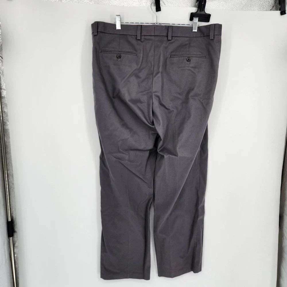 Nordstrom Mens 35x30 Cotton Shop Classics Smartcare Gray Pleated Dress Pants
